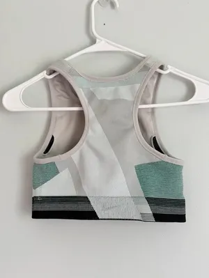 Nike Dri-FIT Seamless Racerback Sports Bra Gray Green Size M thumbnail 3