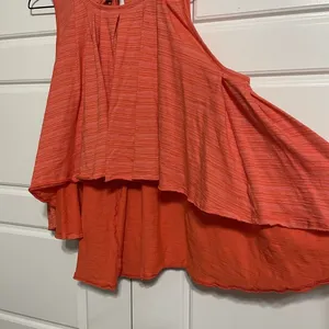 Free People Swing Tank Top Pleated High Low Sleeveless‎ Coral Size S thumbnail 7