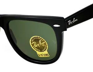 New Ray-Ban Wayfarer Black Frame Green Lens RB2140 G15 Lens thumbnail 2