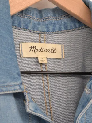 Madewell Denim Tie Waist Jumpsuit Medium Wash Blue S thumbnail 5