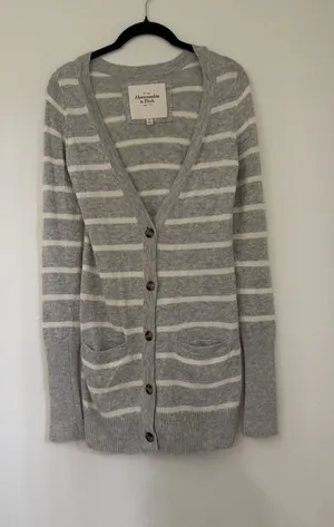 Abercrombie & Fitch Striped Cardigan Sweater V Neck Vintage Y2K SZ XS thumbnail 1