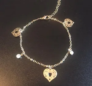 Gold Heart Shaped Anklet thumbnail 4
