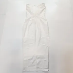 MORE TO COME Sophia Strapless Midi Dress in White XS thumbnail 11