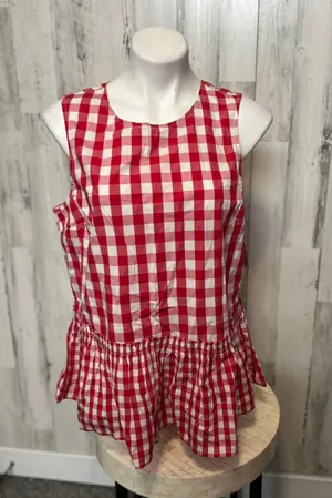 Red Checkers Blouse Size L thumbnail 1