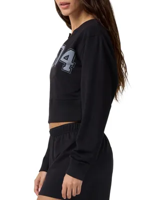 Florence by Mills 2004 Split Neck Sweatshirt NWT Black Large thumbnail 5