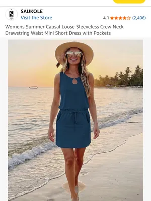 Sleeveless blue Drawstring‎ Waist Maxi Dress thumbnail 2