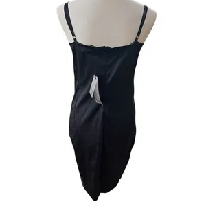 Puntoevirgola Roma Black Satin Corset Bustier Midi Dress IT 46 US 10 thumbnail 4