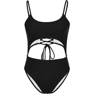 Meyeeka Women's SMALL Black Swimsuit Cut Out High Cut Monokini One-piece NEW thumbnail 5