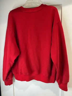 Victoria's Secret red crewneck sweatshirt with small white speckles, size S thumbnail 2