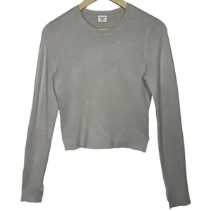Abercrombie & Fitch Beige Tan Ribbed Knit Long Sleeve Crew Neck Sweater Size M thumbnail 1