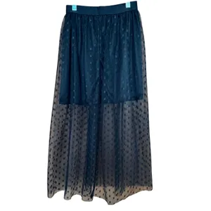 ASTR Sheer Mesh Polka Dot Tulle Maxi Skirt Small Layered‎ Whimsigoth Dark Fairy thumbnail 5