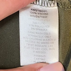 980 | Trouve Mixed Media Mock Neck Sleeveless‎ Chevron Tank Olive Green Womens M thumbnail 6