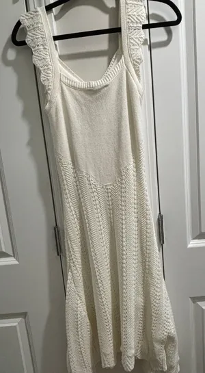 Freshman 1996 White Crochet Knit Dress thumbnail 3