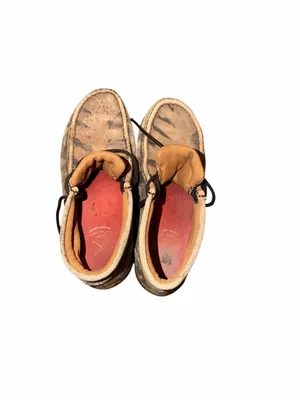 Twisted X Brown Leather Animal Print Moccasin-Style Booties Size 7 M thumbnail 2