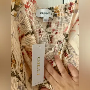 GILLI Floral Smocked Square Neck Romantic Cottagecore Elegance Mini Dress thumbnail 5
