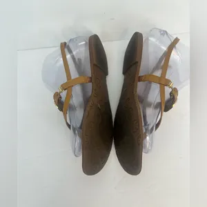 RARE Tory Burch Ali Anteka Tan Leather Sandals thumbnail 2
