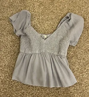Hollister babydoll blue top thumbnail 1