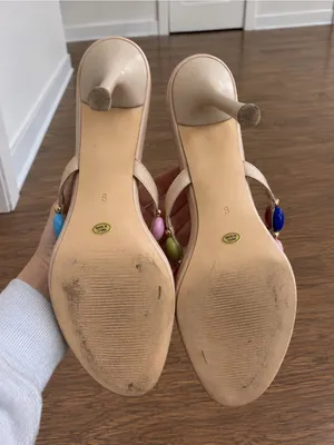 Multicolor Beaded Nude Stiletto Sandals thumbnail 4