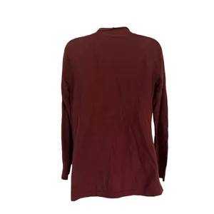 A.N.A. A New Approach Womens Burgundy Open Front Ribbed Cardigan Size Small thumbnail 3