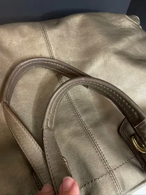 Coach Ashley Satchel Style F15513 Metallic Bronze Leather Carryall Shoulder Bag thumbnail 8