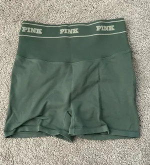 PINK Victoria's Secret yoga shorts green thumbnail 1