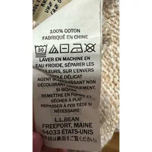 LL Bean Sweater Womens medium Beige Fair Isle Cotton Chunky Knit Mock Neck thumbnail 7