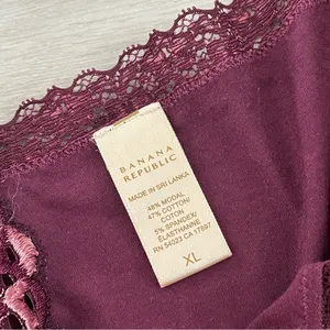 Banana Republic Tank Top modal cotton lace womens Purple (xlarge) y2k vintage thumbnail 2