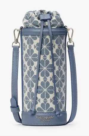 Kate Spade Spade Flower Jacquard Water Bottle Crossbody Holder Light Blue thumbnail 1