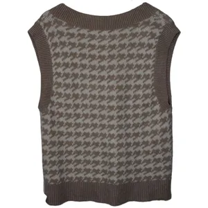 Abercrombie & Fitch Beige White Knit Sleeveless V-Neck Sweater Vest Size Large L thumbnail 2