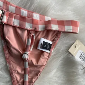 Ris-k Barbiecore Bikini Top Plaid Pink Size Medium NWT thumbnail 3