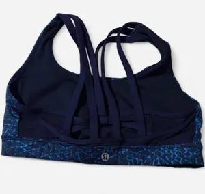 Lululemon Pure Practice Bra Blue Samba Snake Strappy Sports Bra Size 8 thumbnail 4