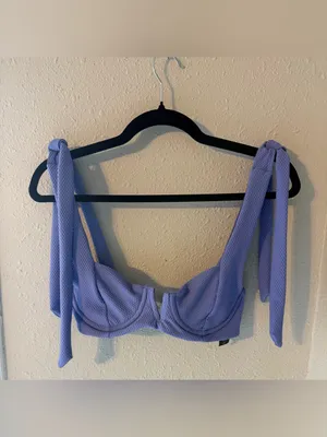 Beach Riot Lilac Textured Blair Bikini Top with Underwire thumbnail 5