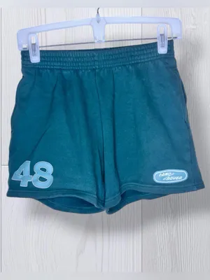 PACSUN x LAND ROVER Vintage Style Teal Graphic Sweat Shorts thumbnail 3