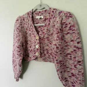 LoveShackFancy Avignon Crop Berry Medley Barbie Coquette Puff Sleeve Cardigan M thumbnail 4