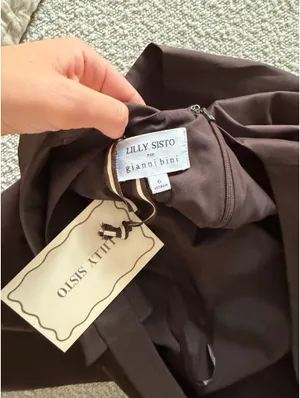 Gianni Bini Brown open back high neck mini dress thumbnail 9