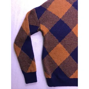 Madewell Sweater Womens Small Blue Brown Excellent Argyle Crewneck Knit Pullover thumbnail 6
