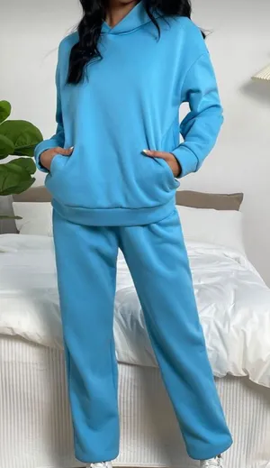 Amazon blue hoodie sweatpants matching lounge set thumbnail 1