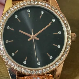 Rose gold iced quartz watch thumbnail 6