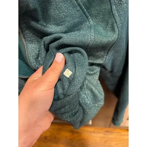 Lululemon‎ Scuba Oversized Half-Zip Hoodie in the sparkly Storm Teal color M-L thumbnail 4