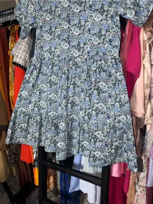 Hyacinth House Ellie Blue Multi Floral Zip Front Mini Dress Womens XS EUC thumbnail 6