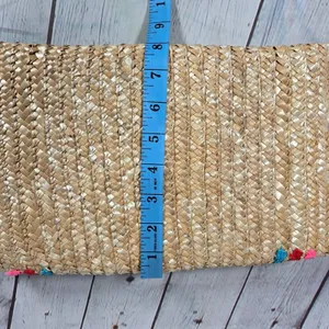Shiraleah Chicago Lourdess Clutch Straw Pom Pom Trim‎ Multicolor NWT thumbnail 8