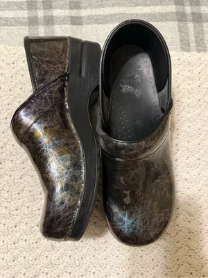 Dansko Professional Patent Leather Clogs Metallic Ink Size 40 USA 9/5 10 thumbnail 2