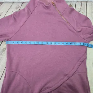 Earth Yoga M Organic Cotton Blend Purple‎ Asymmetrical Zip Pullover Sweatshirt thumbnail 8