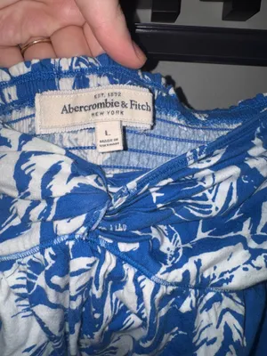 Abercrombie 2000s Floral Blue Tube Top thumbnail 4