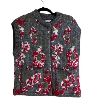 NEW ZARA Floral Jacquard Chunky Knit Vest Sleeveless Sweater BLOGGER FAV thumbnail 7