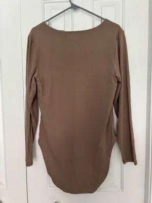 Old Navy Tan Bodysuit Square Neck thumbnail 3