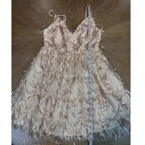 Showpo NWT Khrizza Sequin Gathered Mini Dress Gold Size 2 Eras Tour Taylor Swift thumbnail 9