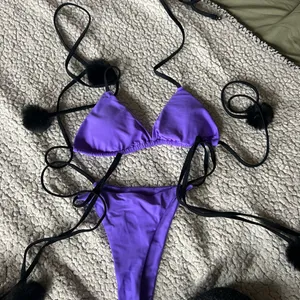 White Fox LuvClo Swim Purple Bikini with Black Straps thumbnail 1