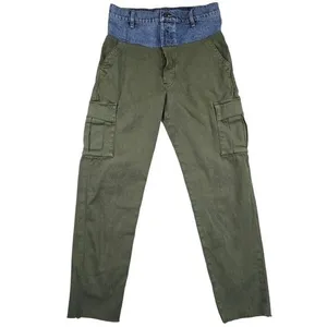 Hudson -1169 Women's Green‎ Cargo High Rise Denim Waist Trousers Pants Size 25 thumbnail 2