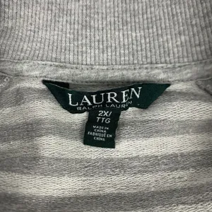 Lauren Ralph Lauren Jacket Womens‎ 2X Gray Full Zip Knit Striped Sleeve Logo thumbnail 5
